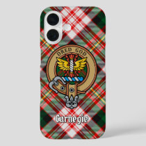 Clan Carnegie Crest over Dress Tartan iPhone 16 Case