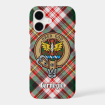 Clan Carnegie Crest over Dress Tartan iPhone 17 Case