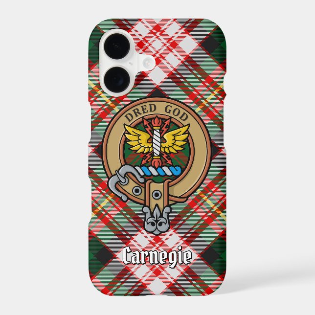 Clan Carnegie Crest over Dress Tartan Case-Mate iPhone Case (Back)