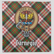 Clan Carnegie Crest over Dress Tartan Cloth Napkin