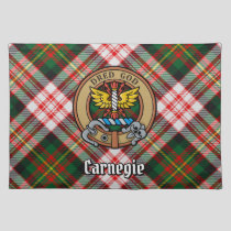 Clan Carnegie Crest over Dress Tartan Cloth Placemat