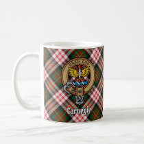 Clan Carnegie Crest over Dress Tartan Coffee Mug