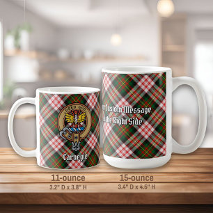 Clan Carnegie Crest over Dress Tartan Coffee Mug