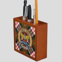 Clan Carnegie Crest over Dress Tartan Desk Organizer