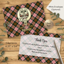 Clan Carnegie Crest over Dress Tartan Foil Invitation Postcard