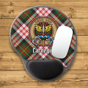 Clan Carnegie Crest over Dress Tartan Gel Mouse Pad