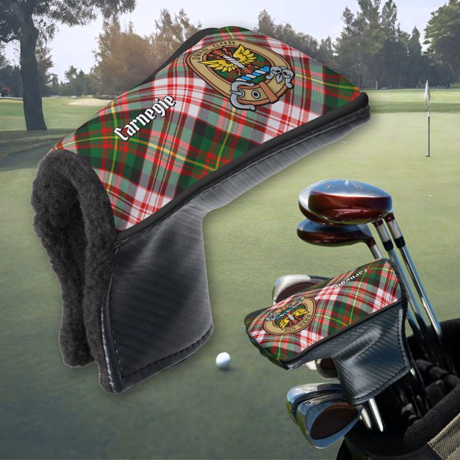 Clan Carnegie Crest over Dress Tartan Golf Head Cover (Creator Uploaded)
