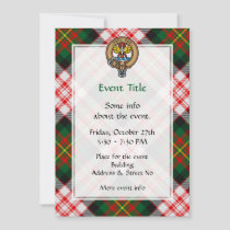 Clan Carnegie Crest over Dress Tartan Invitation