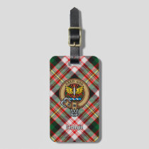 Clan Carnegie Crest over Dress Tartan Luggage Tag