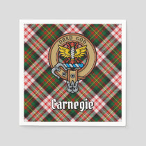 Clan Carnegie Crest over Dress Tartan Napkins