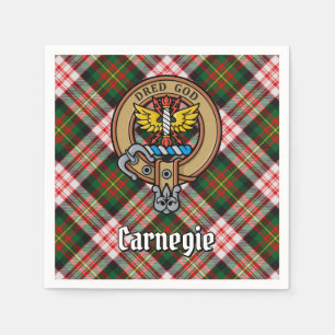 Clan Carnegie Crest over Dress Tartan Napkins