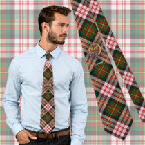 Clan Carnegie Crest over Dress Tartan Neck Tie