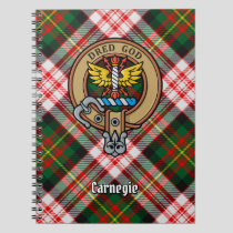 Clan Carnegie Crest over Dress Tartan Notebook
