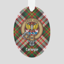 Clan Carnegie Crest over Dress Tartan Ornament