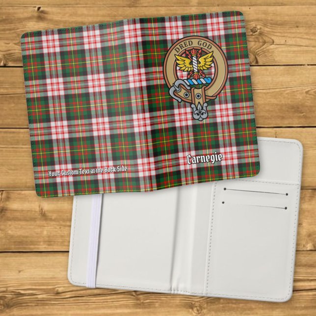 Clan Carnegie Crest over Dress Tartan Passport Holder (Creator Uploaded)