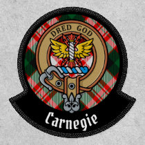 Clan Carnegie Crest over Dress Tartan Patch