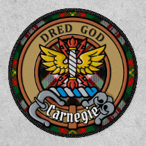 Clan Carnegie Crest over Dress Tartan Patch