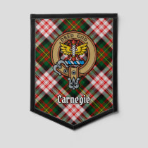 Clan Carnegie Crest over Dress Tartan Pennant