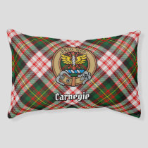 Clan Carnegie Crest over Dress Tartan Pet Bed