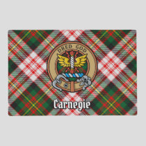 Clan Carnegie Crest over Dress Tartan Placemat