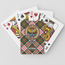 Clan Carnegie Crest over Dress Tartan Poker Cards