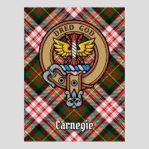 Clan Carnegie Crest over Dress Tartan Poster