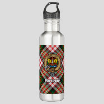 Clan Carnegie Crest over Dress Tartan Stainless Steel Water Bottle