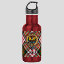 Clan Carnegie Crest over Dress Tartan Stainless Steel Water Bottle
