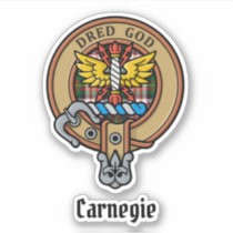 Clan Carnegie Crest over Dress Tartan Sticker