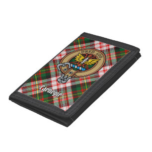 Clan Carnegie Crest over Dress Tartan Tri-fold Wallet