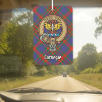 Clan Carnegie Crest over Tartan Air Freshener