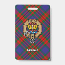 Clan Carnegie Crest over Tartan Badge