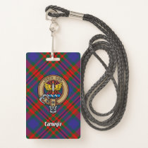 Clan Carnegie Crest over Tartan Badge