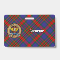 Clan Carnegie Crest over Tartan Badge
