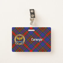 Clan Carnegie Crest over Tartan Badge