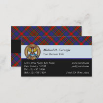 Clan Carnegie Crest over Tartan Business Card