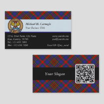 Clan Carnegie Crest over Tartan Business Card