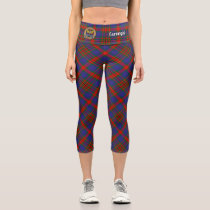 Clan Carnegie Crest over Tartan Capri Leggings