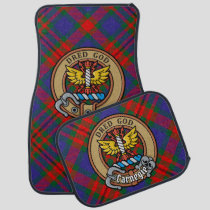 Clan Carnegie Crest over Tartan Car Floor Mat