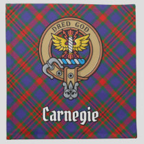 Clan Carnegie Crest over Tartan Cloth Napkin