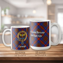 Clan Carnegie Crest over Tartan Coffee Mug