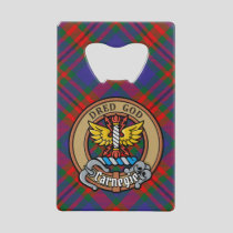 Clan Carnegie Crest over Tartan Credit Card Bottle Opener