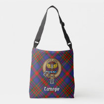 Clan Carnegie Crest over Tartan Crossbody Bag