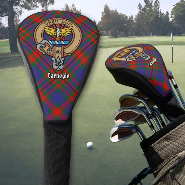 Clan Carnegie Crest over Tartan Golf Head Cover (Creator Uploaded)