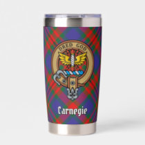 Clan Carnegie Crest over Tartan Insulated Tumbler