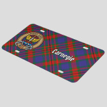 Clan Carnegie Crest over Tartan License Plate