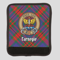 Clan Carnegie Crest over Tartan Luggage Handle Wrap