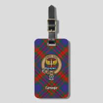Clan Carnegie Crest over Tartan Luggage Tag