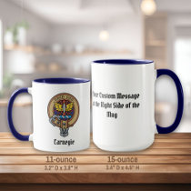 Clan Carnegie Crest over Tartan Mug