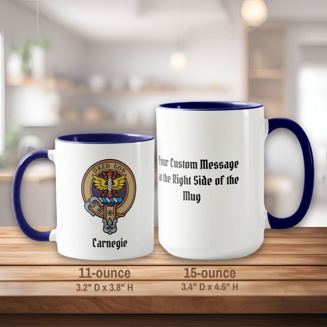Clan Carnegie Crest over Tartan Mug (Creator Uploaded)